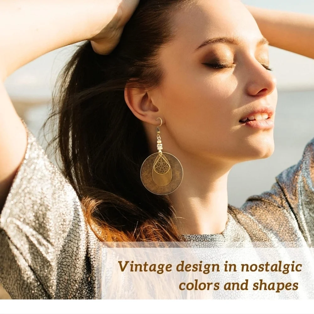 Elegant Gold and Brown Earrings Set